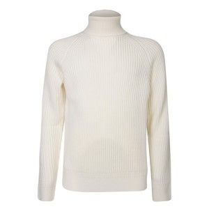 Zanone High Collar White Rib Knitwear - NWT